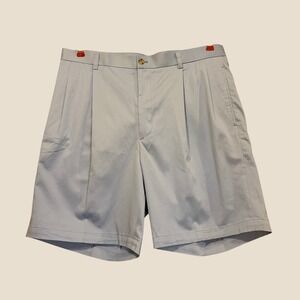 Byron Nelson Men's Golf Shorts 36 Coastal Blue 8" Inseam NWT 100% Cotton Pleated